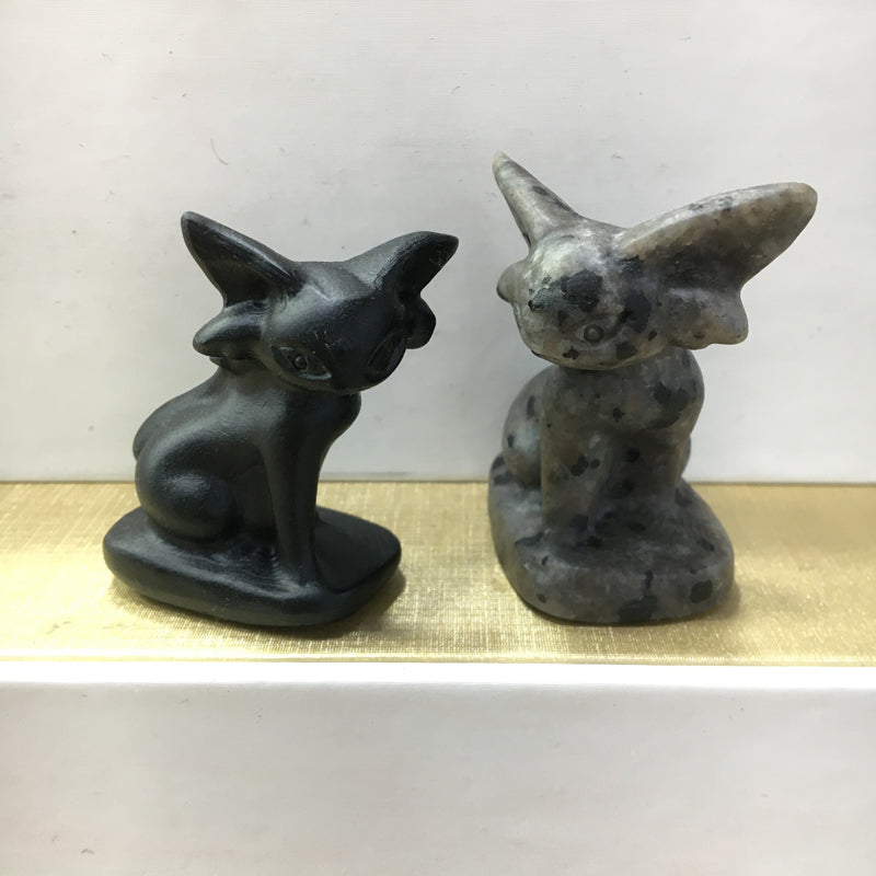 Espeon carving Black obsidian Yooperlite Carving Natural crystal Pokemon carved