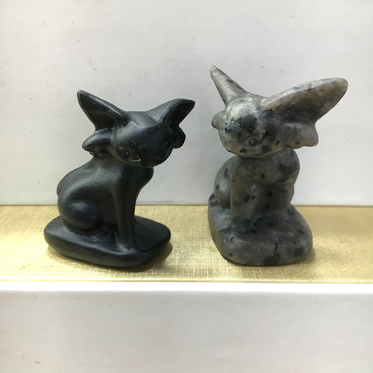 Espeon carving Black obsidian Yooperlite Carving Natural crystal Pokemon carved