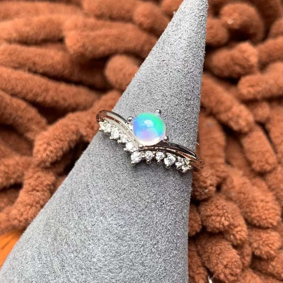 Opal ring Copper Adjustable crystal ring