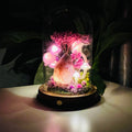 Natural Flower Agate Flame & Enchanted Pink Forest night light | Handmade Crystal Mushroom Lamp
