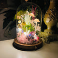 Clear Quartz Cluster Enchanted Forest Night Light | Handmade Crystal Mushroom Lamp