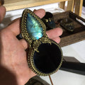 Handmade Natural Black Obsidian Scrying Mirror pendant/Magic Obsidian Witch Mirror/Crystal Quartz Mirror/Manifest Altar Tool
