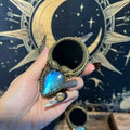 Handmade Natural Black Obsidian Scrying Mirror pendant/Magic Obsidian Witch Mirror/Crystal Quartz Mirror/Manifest Altar Tool