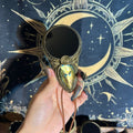Handmade Natural Black Obsidian Scrying Mirror pendant/Magic Obsidian Witch Mirror/Crystal Quartz Mirror/Manifest Altar Tool