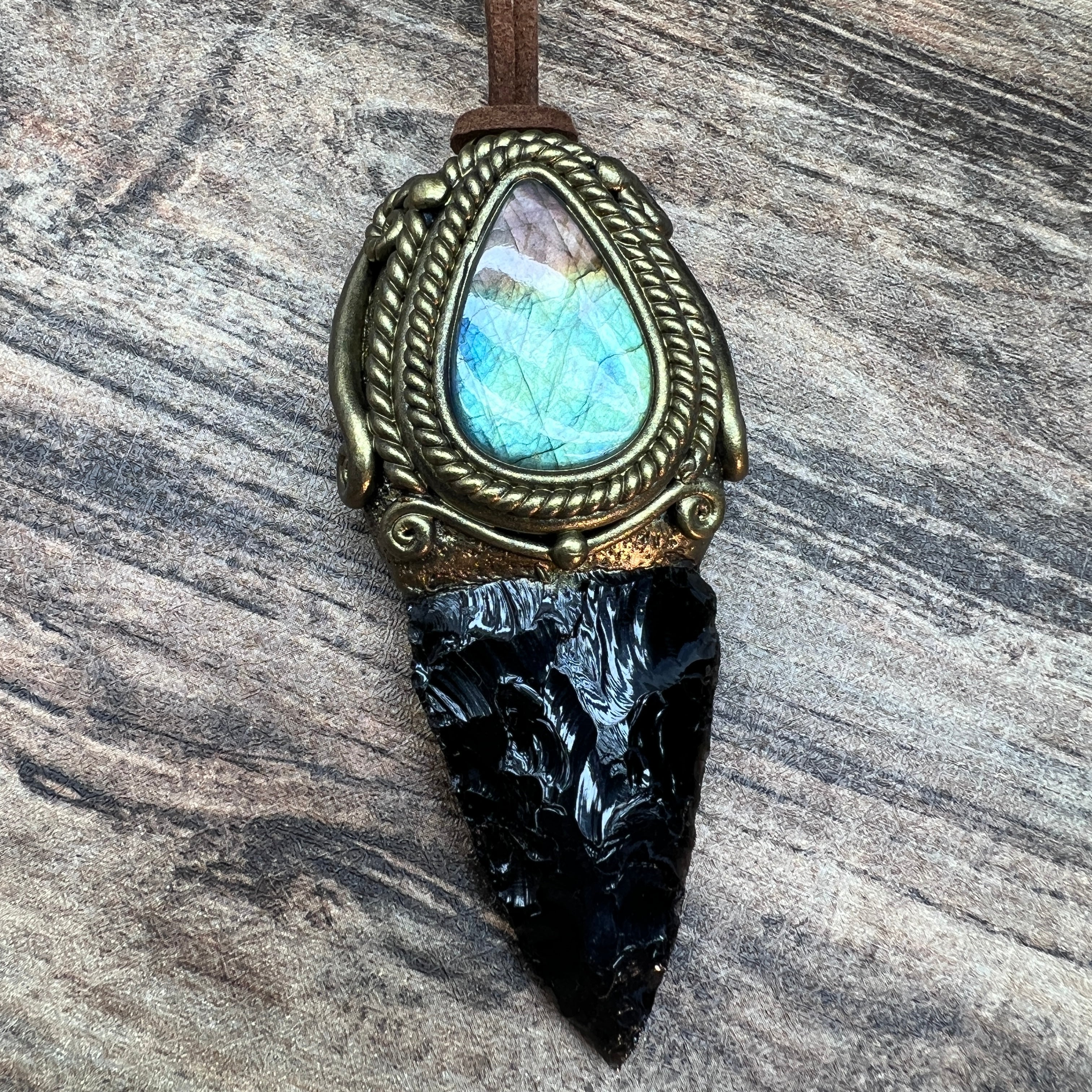 Handmade Natural Black Obsidian Knife pendant/Magic Obsidian Witch Wand Blade necklace/amulet pendant/Manifest Altar Tool