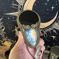 Handmade Natural Black Obsidian Scrying Mirror pendant/Magic Obsidian Witch Mirror/Crystal Quartz Mirror/Manifest Altar Tool
