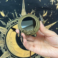 Handmade Natural Black Obsidian Scrying Mirror pendant/Magic Obsidian Witch Mirror/Crystal Quartz Mirror/Manifest Altar Tool