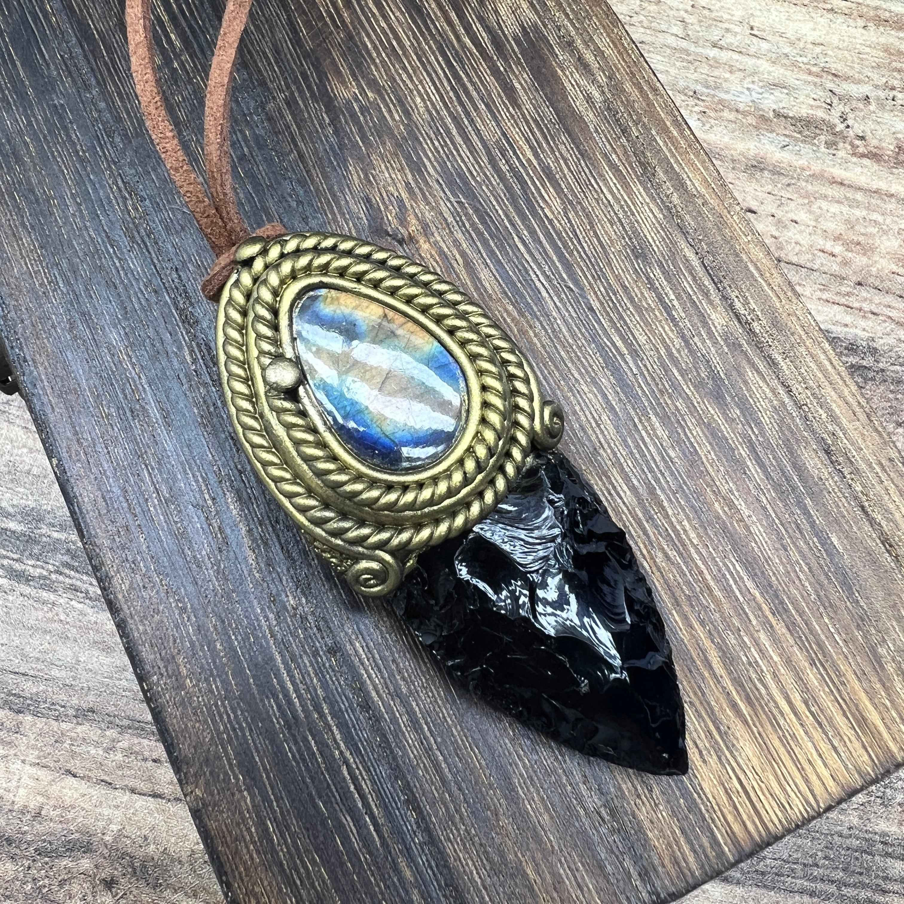 Handmade Natural Black Obsidian Knife pendant/Magic Obsidian Witch Wand Blade necklace/amulet pendant/Manifest Altar Tool