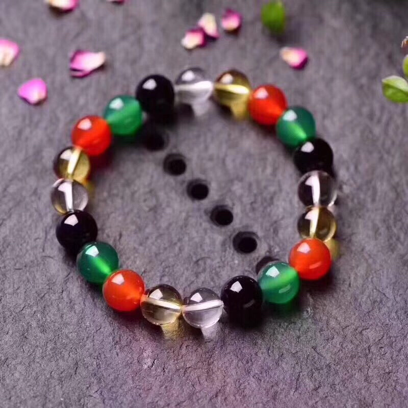 Green Agate Red Agate Citrine Clear Quartz Black Agate bracelet Gemstone Bracelet crystal bracelet