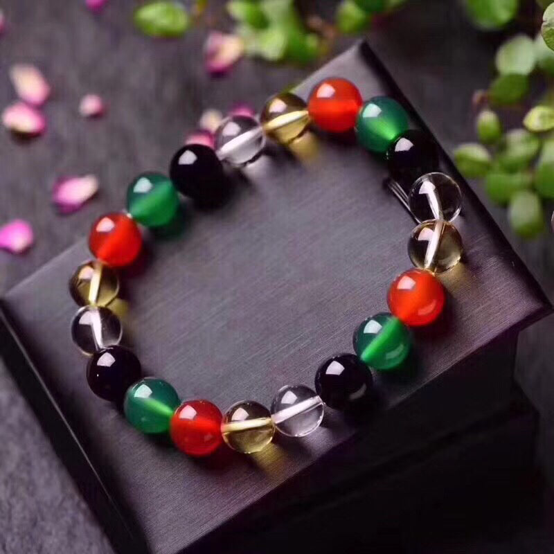 Green Agate Red Agate Citrine Clear Quartz Black Agate bracelet Gemstone Bracelet crystal bracelet