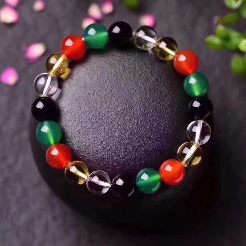 Green Agate Red Agate Citrine Clear Quartz Black Agate bracelet Gemstone Bracelet crystal bracelet