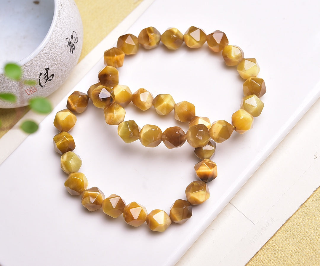 Gold tiger eye bracelet 8-10mm Gemstone Bracelet crystal bracelet