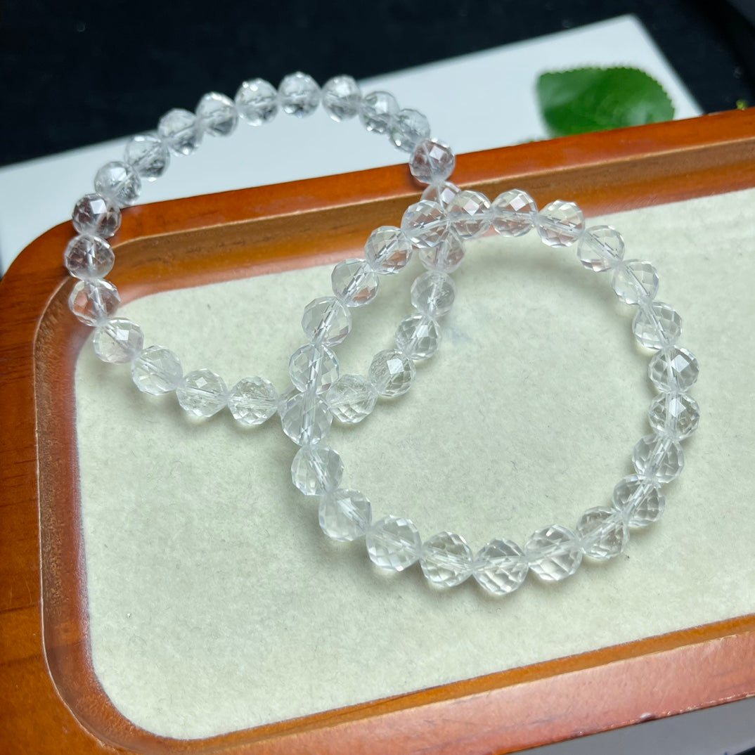 Clear Quartz Faceted Bracelet 8mm Gemstone Bracelet crystal bracelet ZW