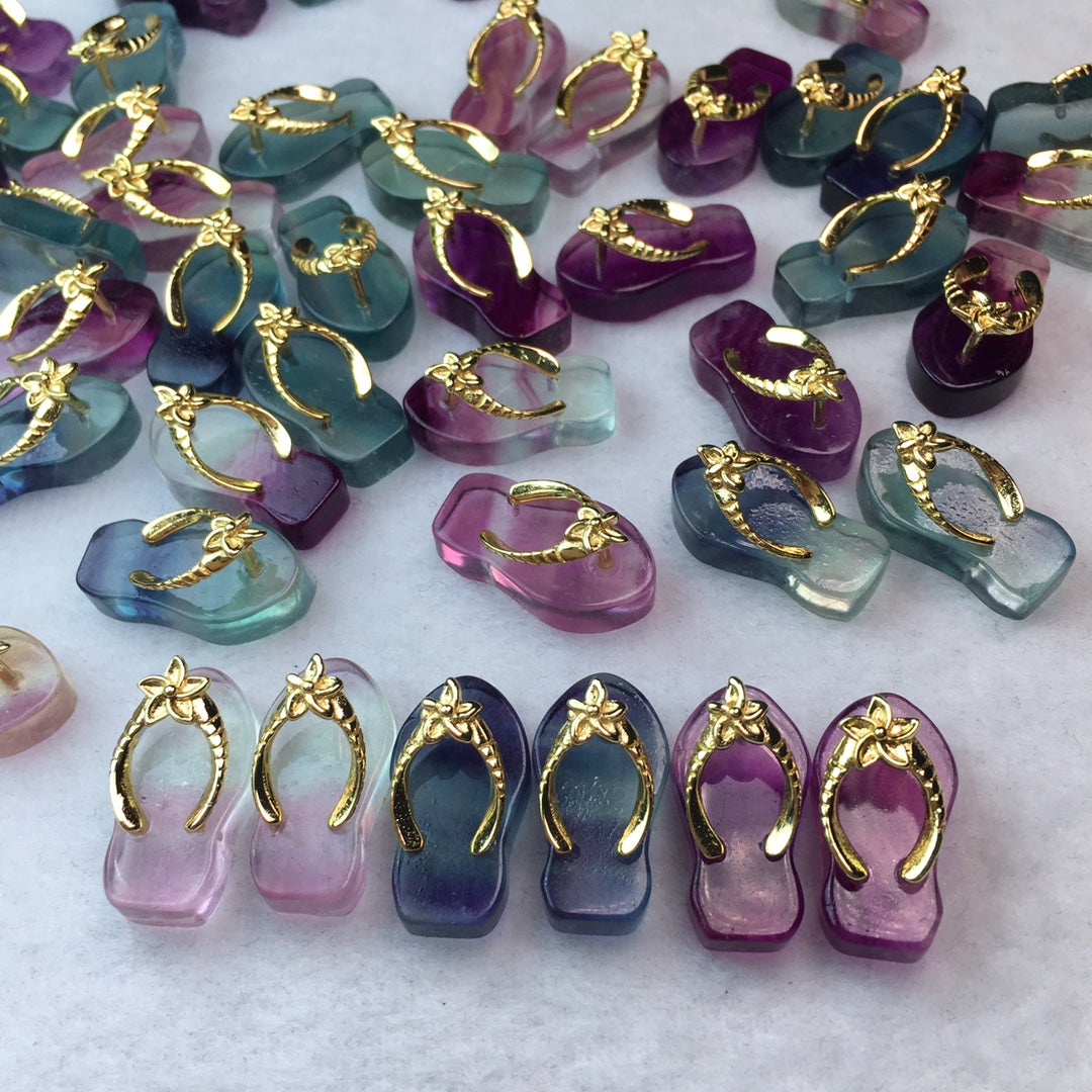 Mini Fluorite slippers Carving Gemstone carving crystal carving