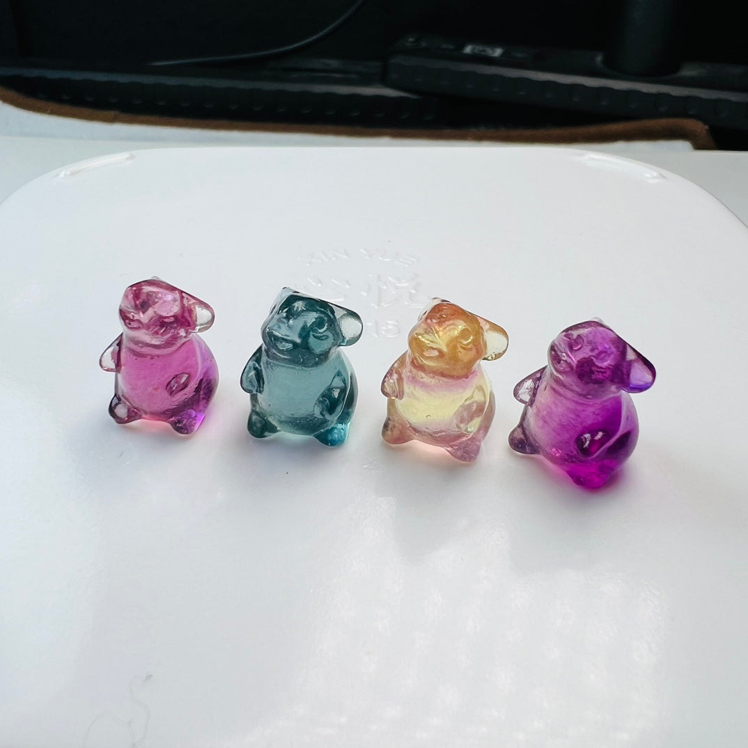 Mini Fluorite mouse Carving Gemstone carving crystal carving