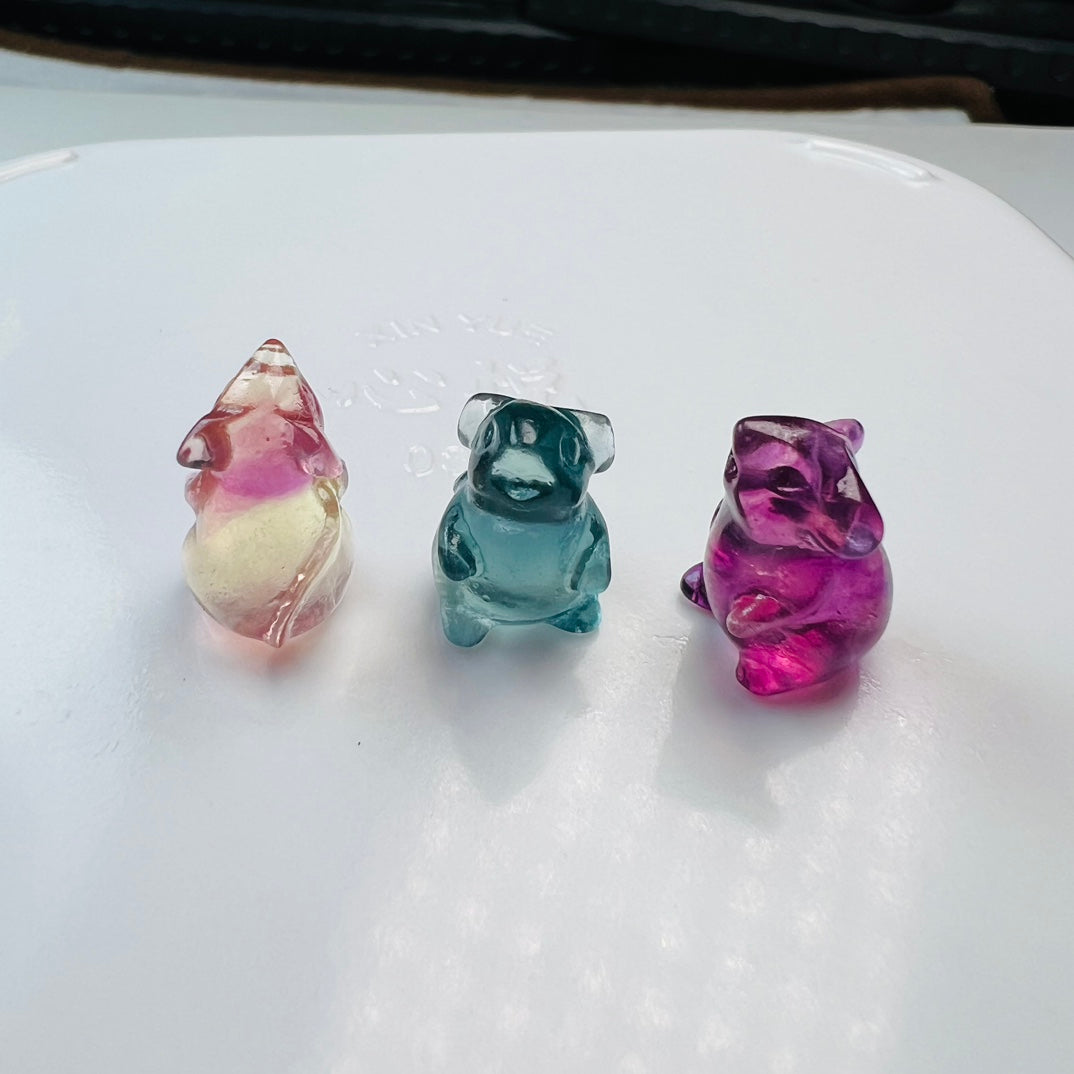 Mini Fluorite mouse Carving Gemstone carving crystal carving