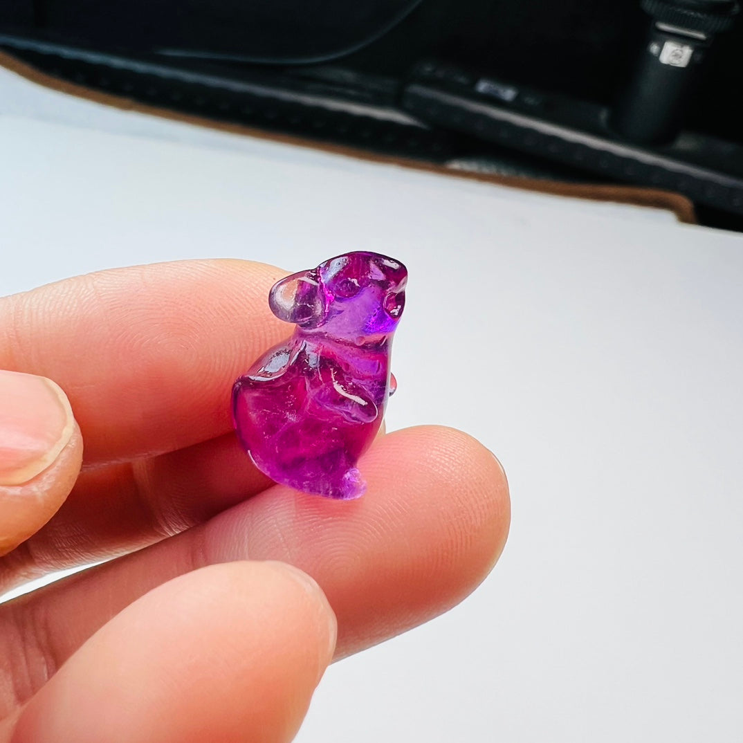 Mini Fluorite mouse Carving Gemstone carving crystal carving