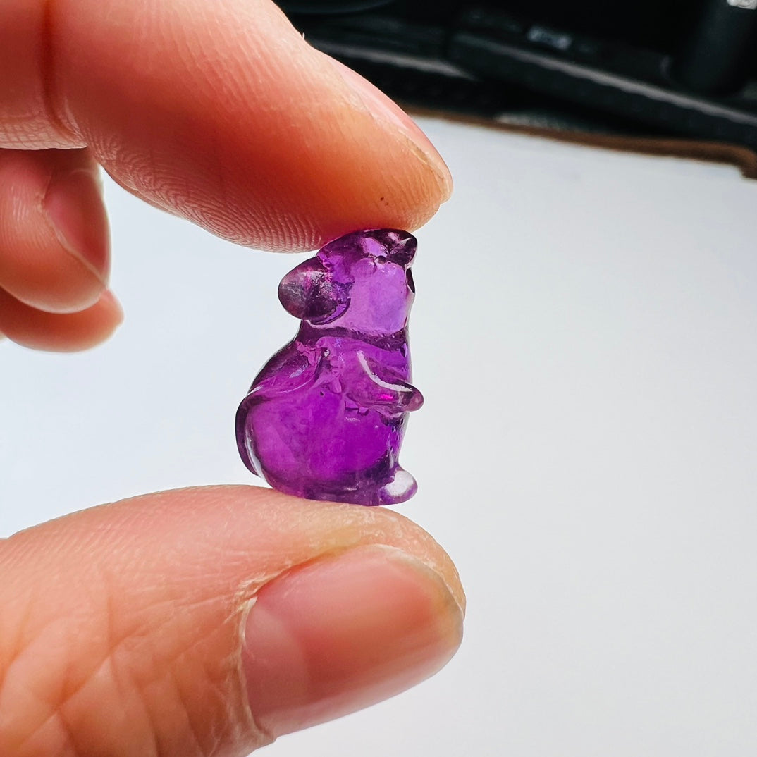 Mini Fluorite mouse Carving Gemstone carving crystal carving