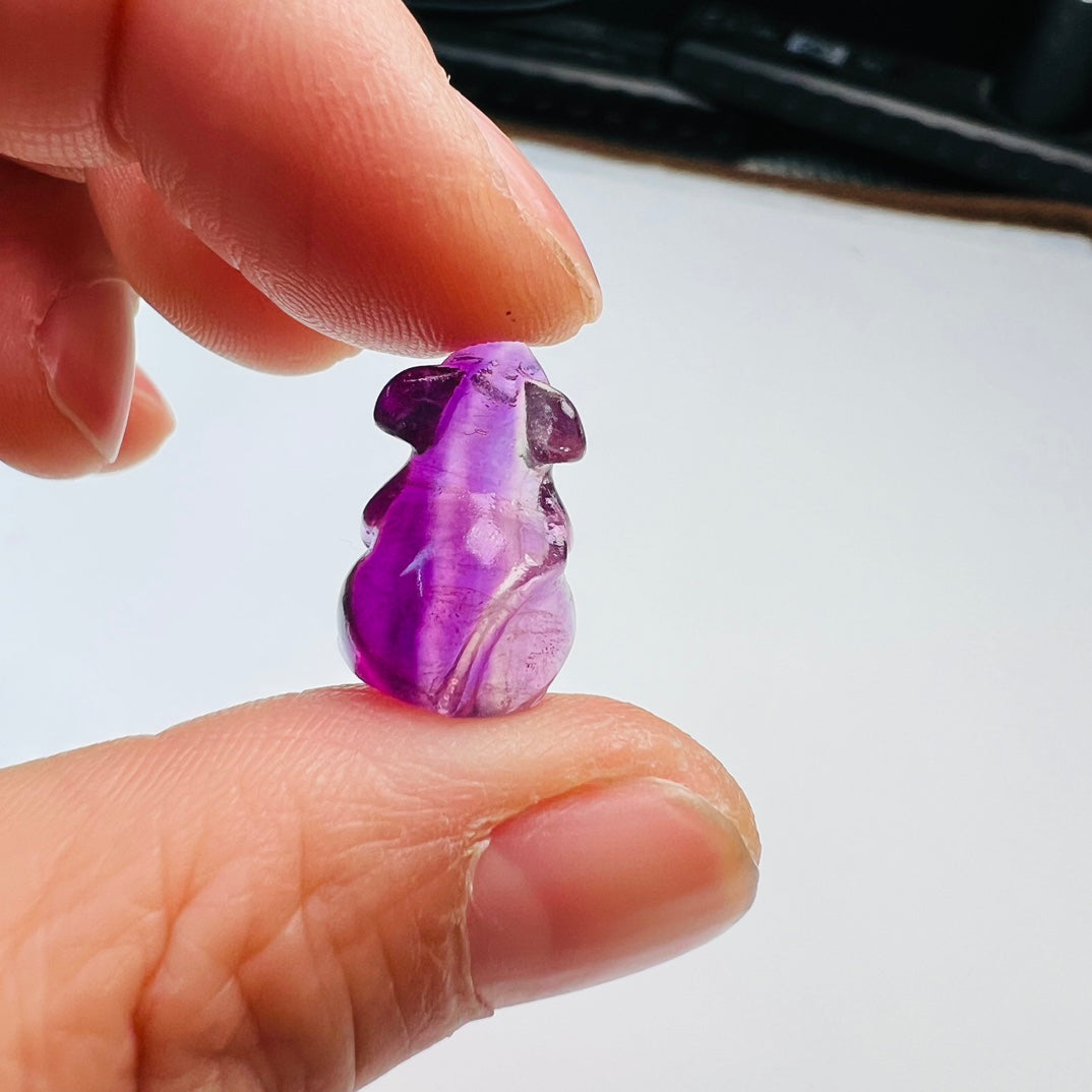 Mini Fluorite mouse Carving Gemstone carving crystal carving