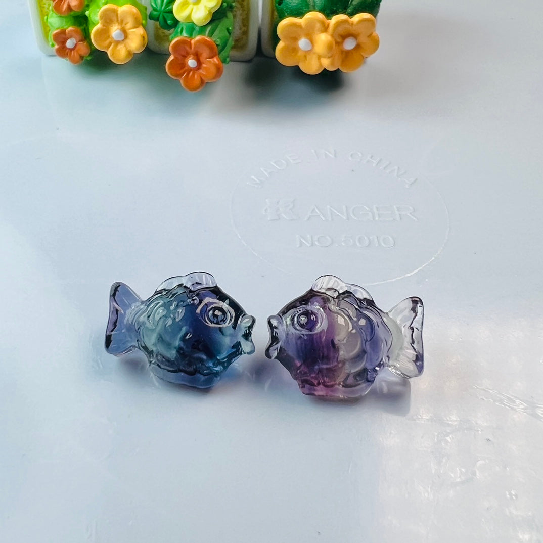 Mini Fluorite clownfish Carving Gemstone carving crystal carving