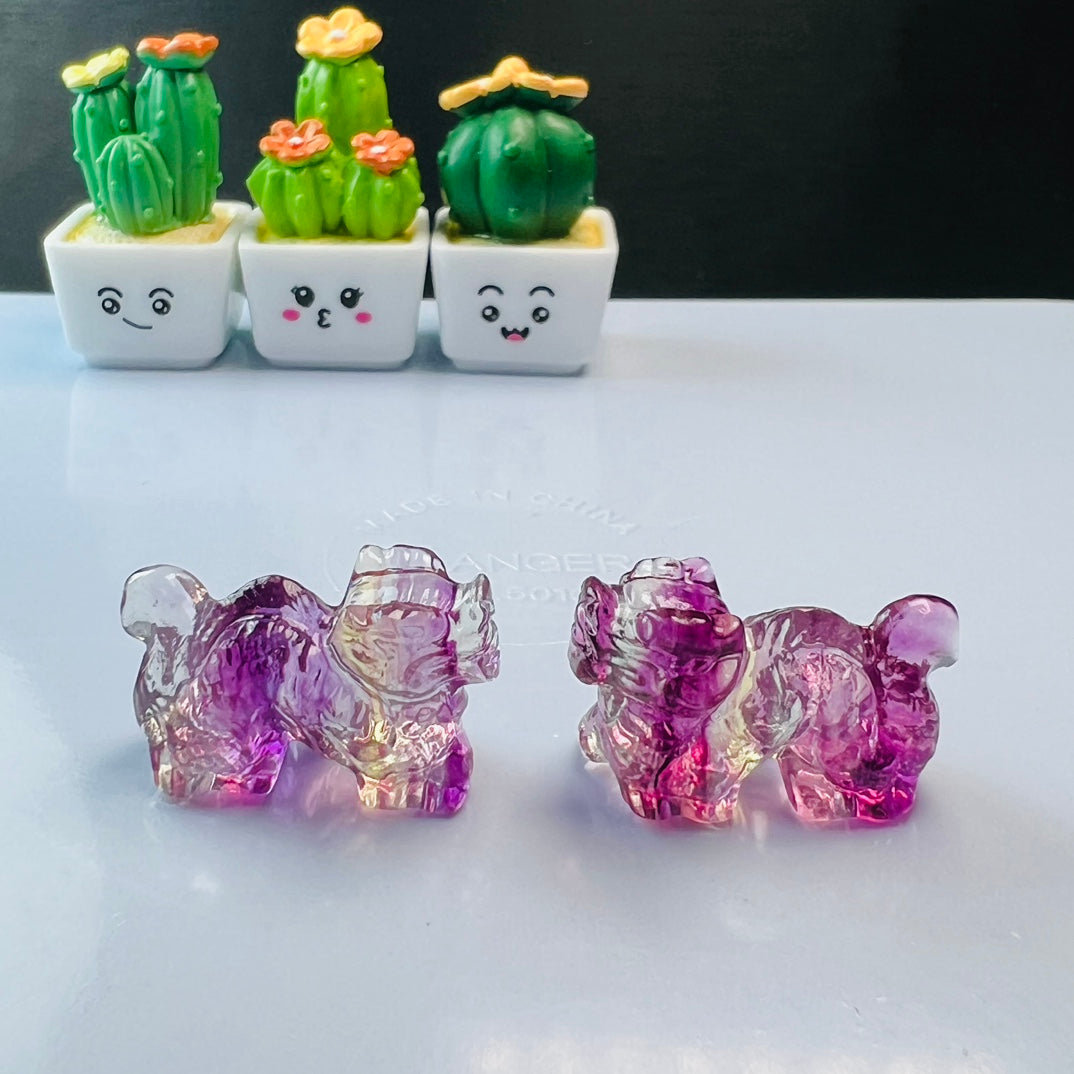 Mini Fluorite dragon Carving Gemstone carving crystal carving