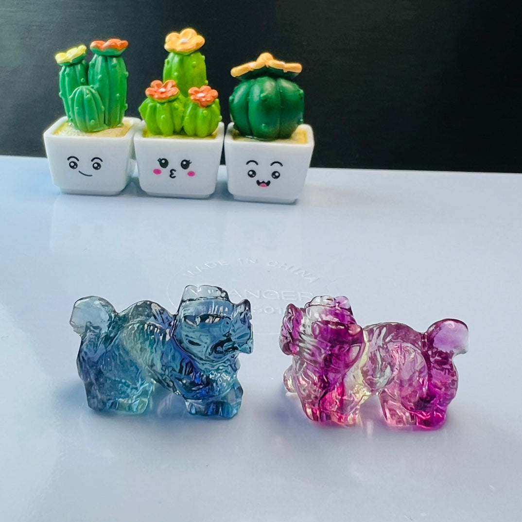 Mini Fluorite dragon Carving Gemstone carving crystal carving