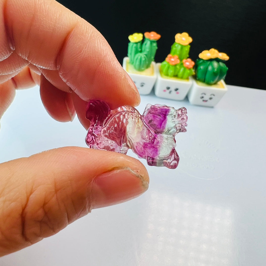 Mini Fluorite dragon Carving Gemstone carving crystal carving