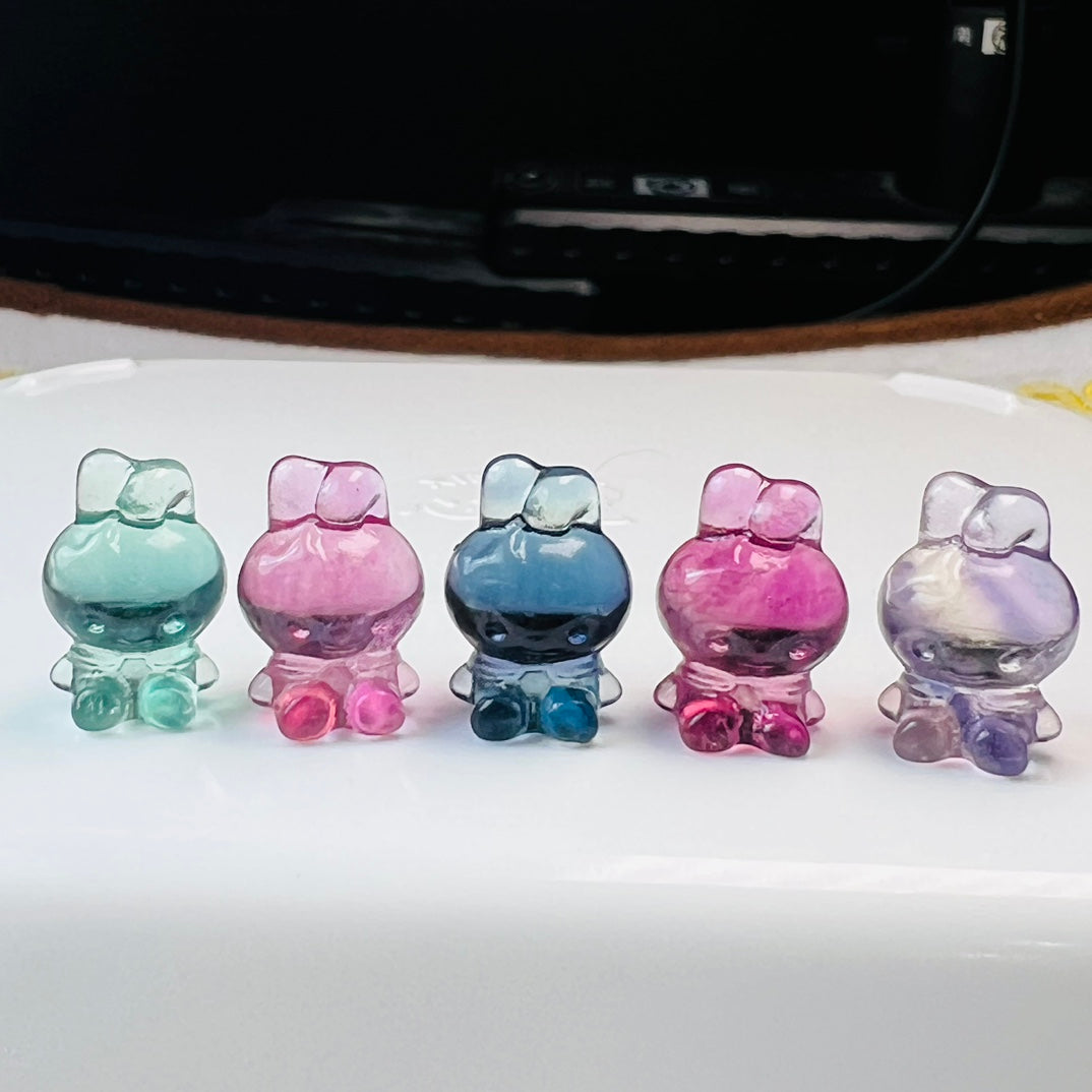 Mini Fluorite Sanrio Melody Carving Gemstone carving crystal carving