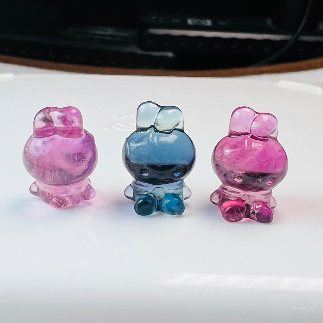 Mini Fluorite Sanrio Melody Carving Gemstone carving crystal carving