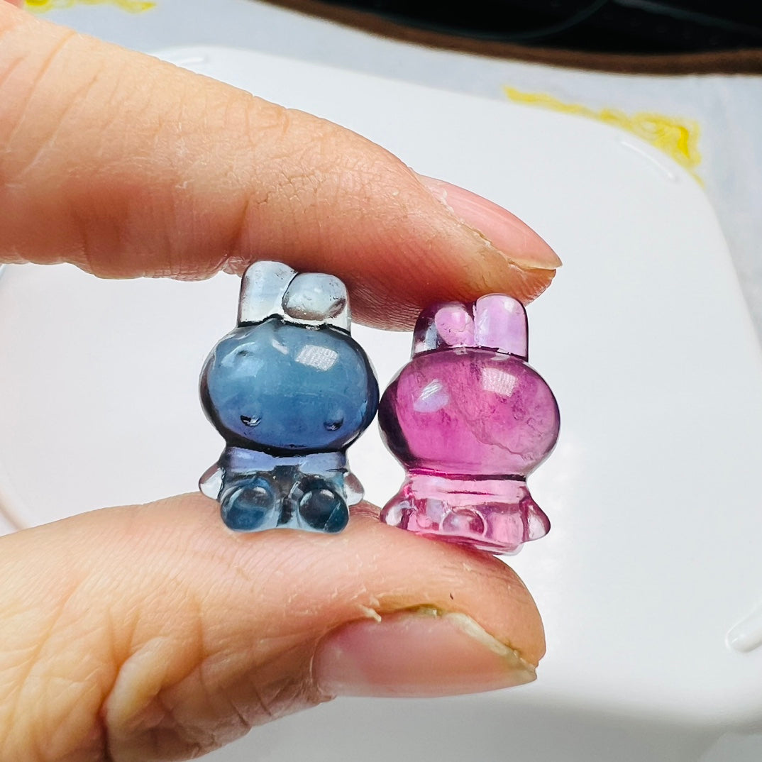 Mini Fluorite Sanrio Melody Carving Gemstone carving crystal carving