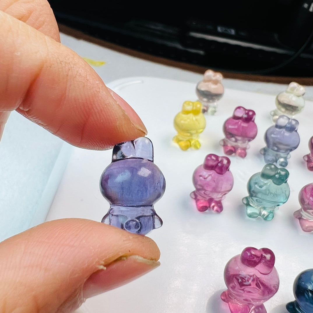 Mini Fluorite Sanrio Melody Carving Gemstone carving crystal carving