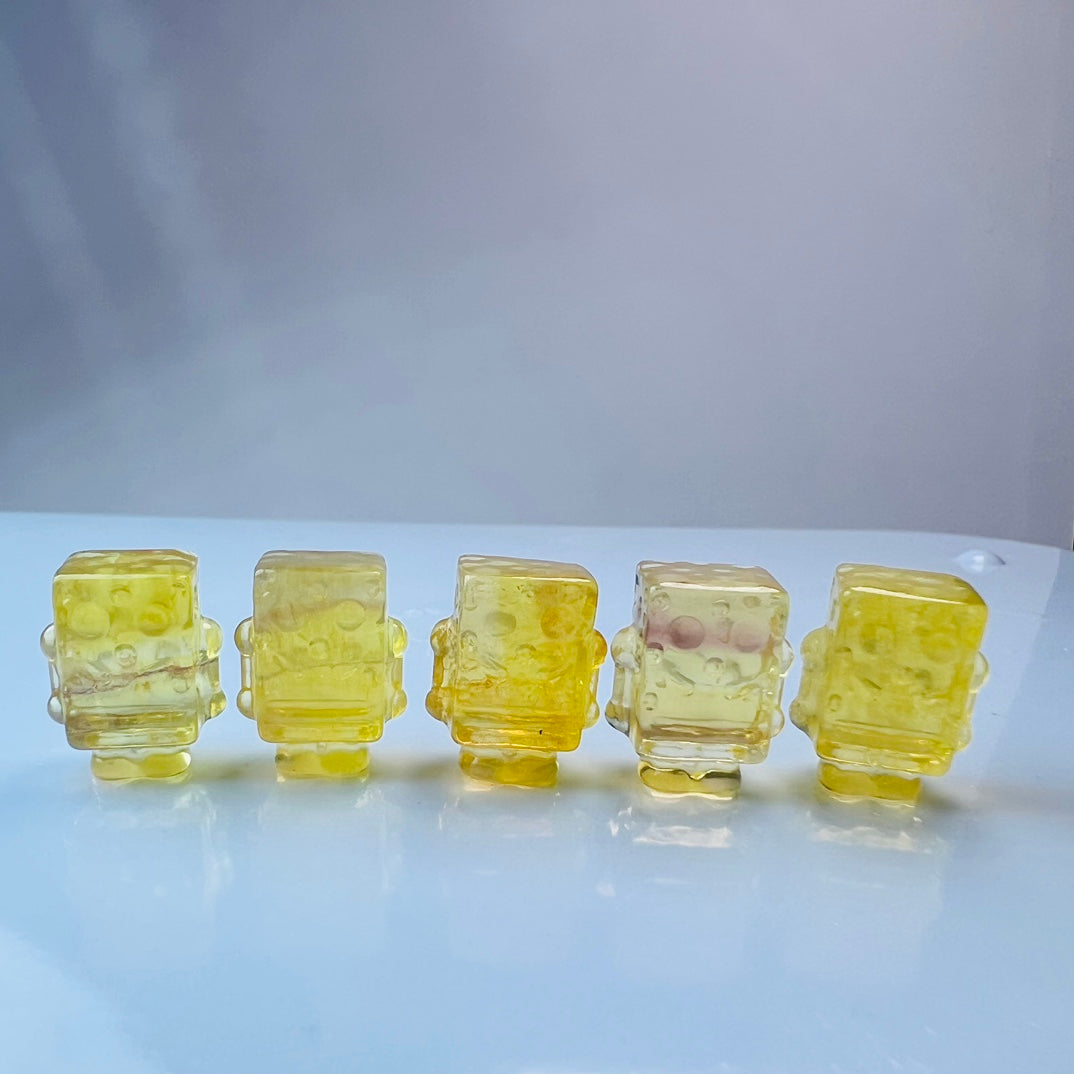 Mini Fluorite SpongeBob SquarePants Carving Gemstone carving crystal carving