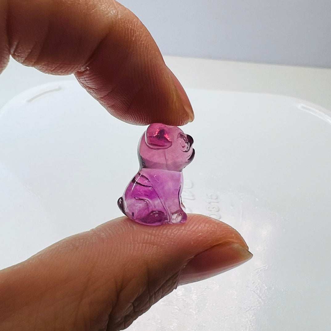 Mini Fluorite Pug Carving Gemstone carving crystal carving