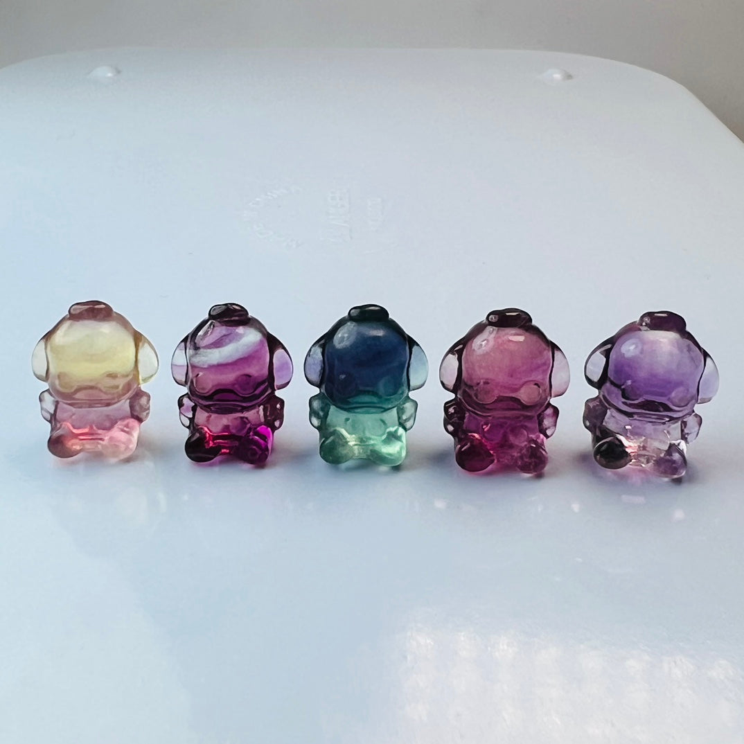 Mini Fluorite Sanrio Pochacco Carving Gemstone carving crystal carving