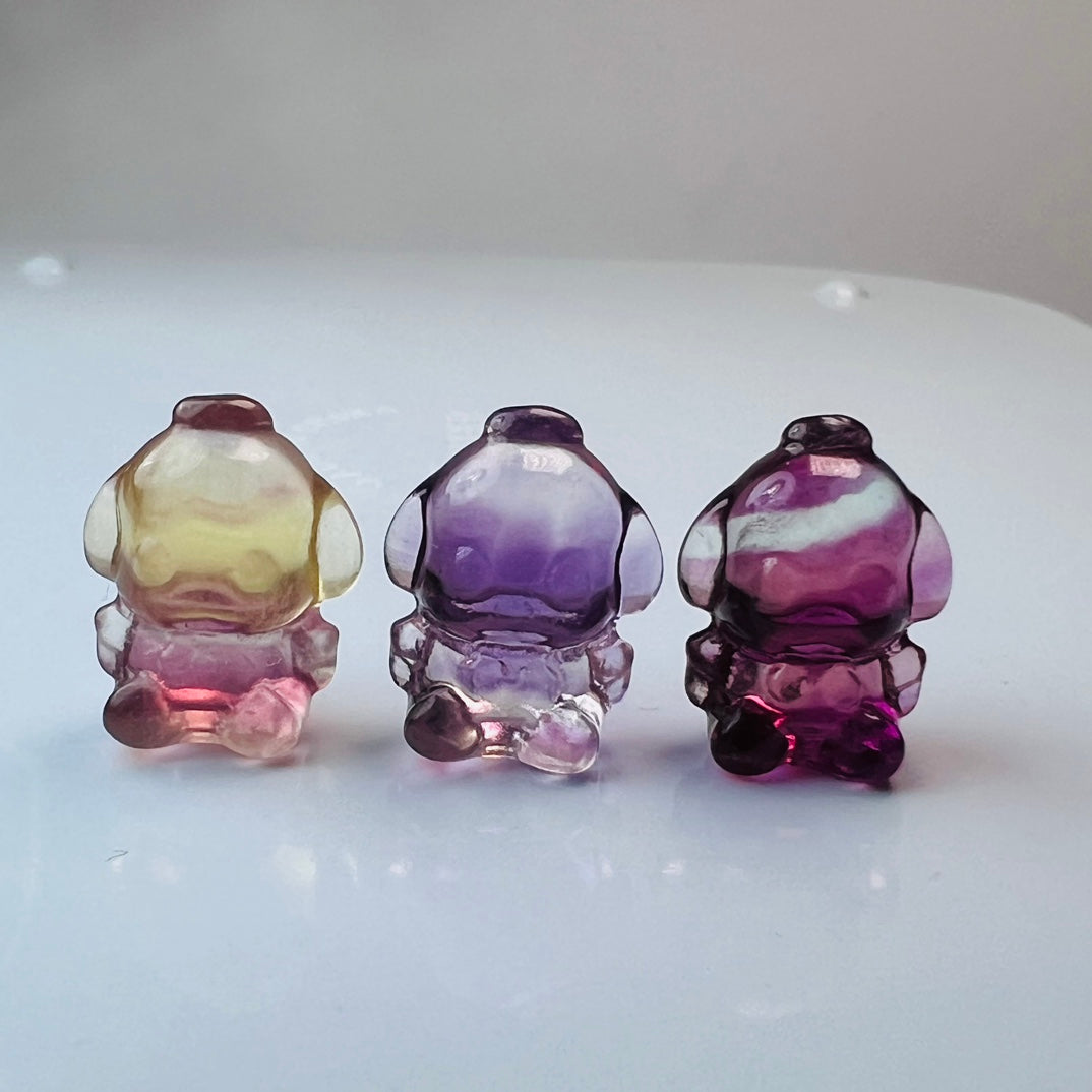 Mini Fluorite Sanrio Pochacco Carving Gemstone carving crystal carving