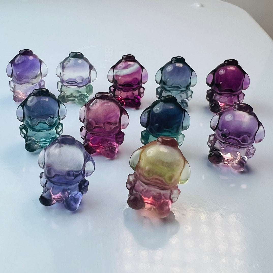 Mini Fluorite Sanrio Pochacco Carving Gemstone carving crystal carving