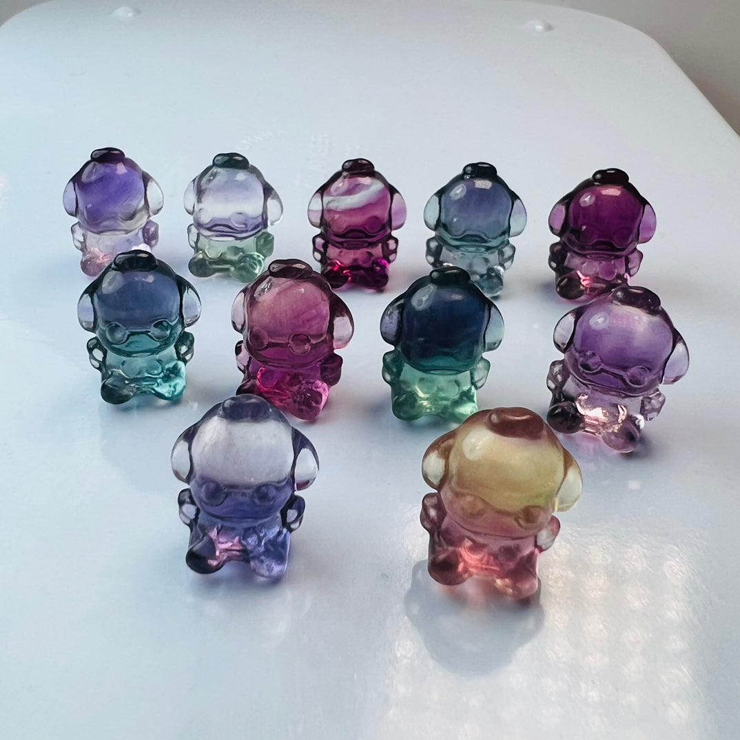 Mini Fluorite Sanrio Pochacco Carving Gemstone carving crystal carving