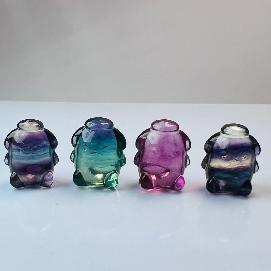 Mini Fluorite Sanrio Pompompurin Carving Gemstone carving crystal carving