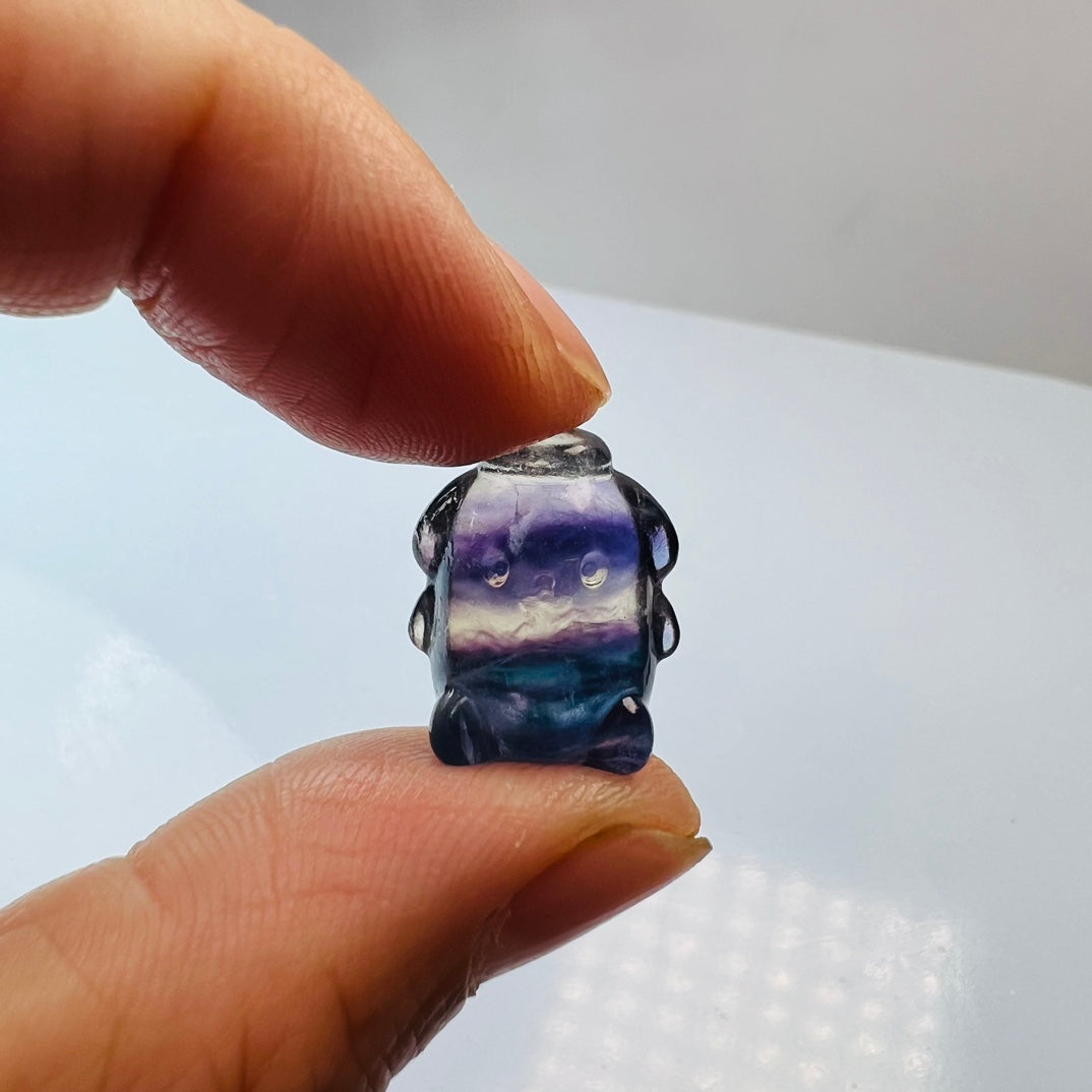 Mini Fluorite Sanrio Pompompurin Carving Gemstone carving crystal carving