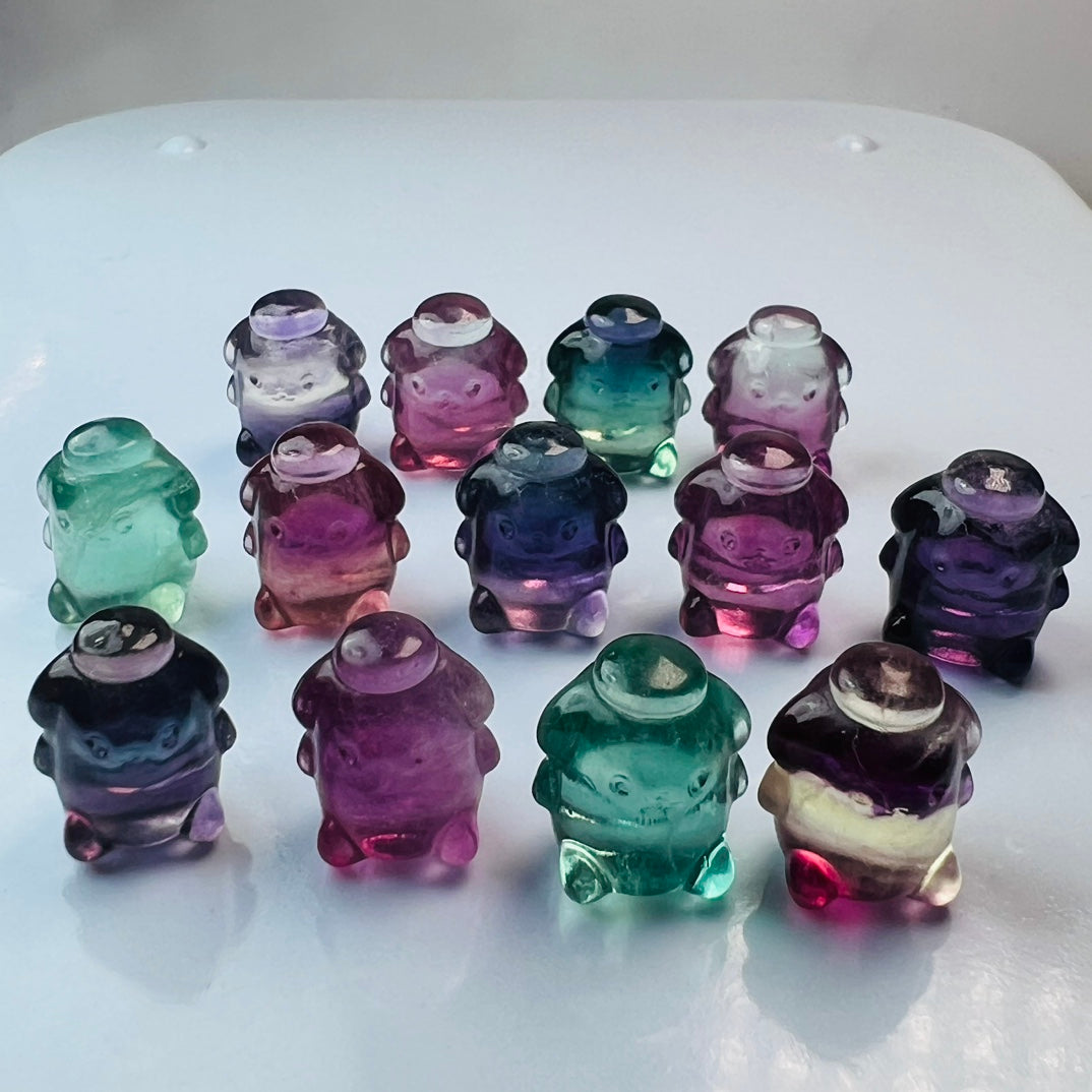 Mini Fluorite Sanrio Pompompurin Carving Gemstone carving crystal carving