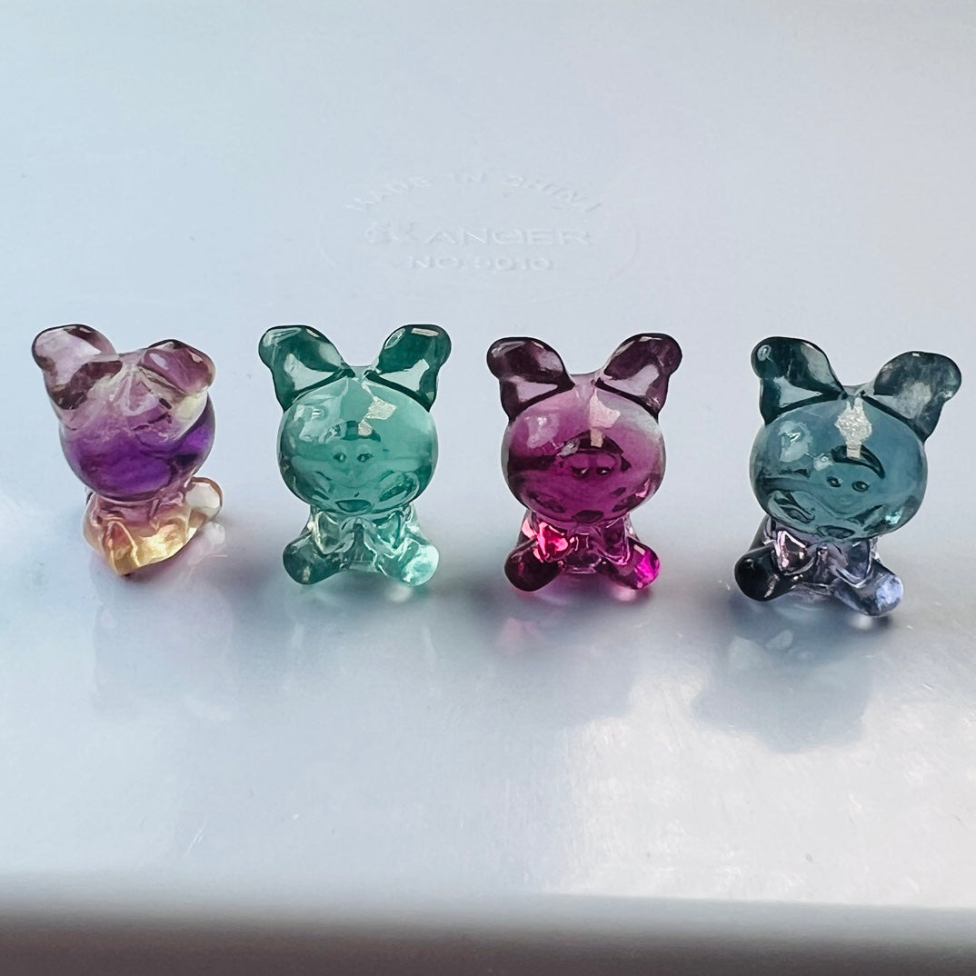 Mini Fluorite Sanrio Kuromi Carving Gemstone carving crystal carving