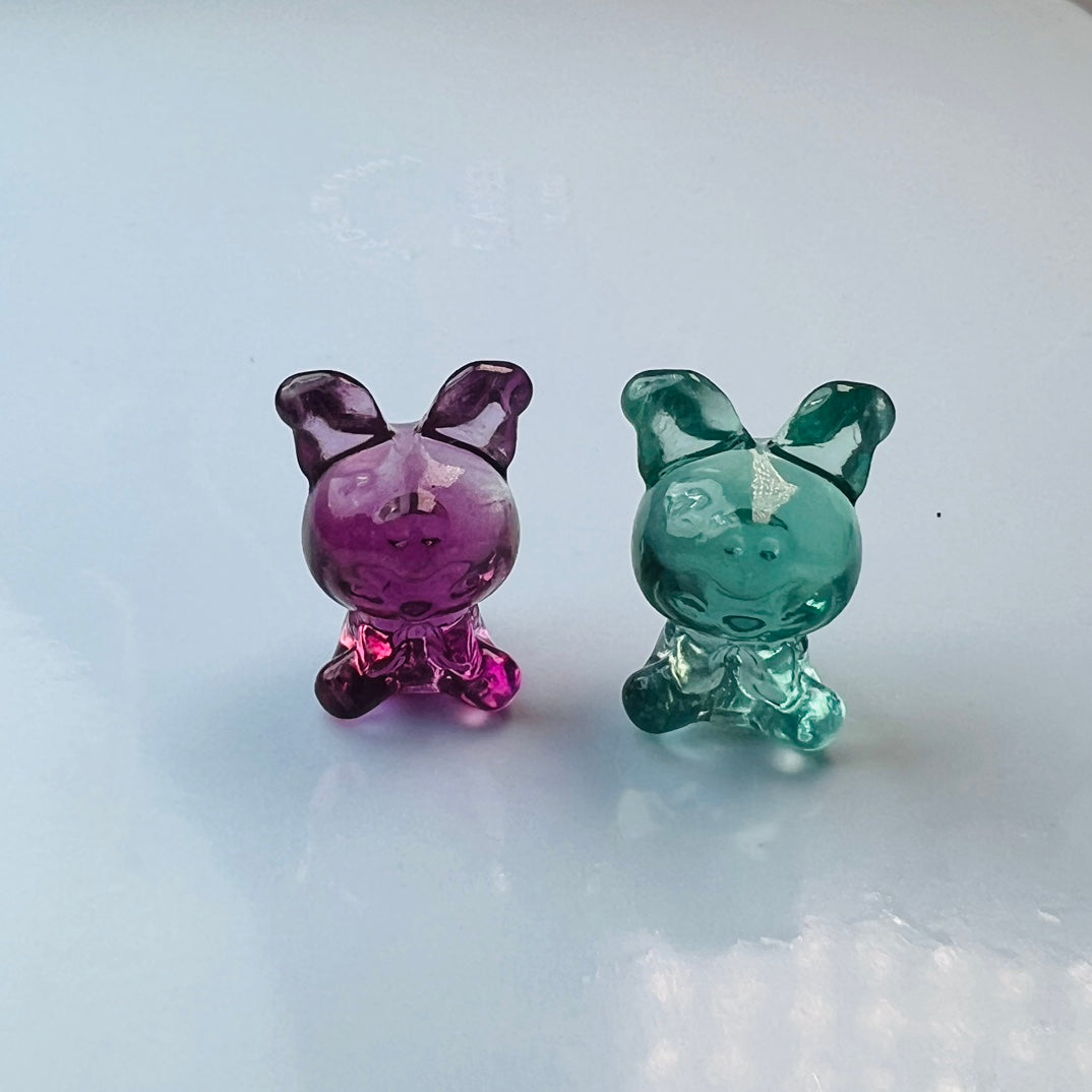 Mini Fluorite Sanrio Kuromi Carving Gemstone carving crystal carving