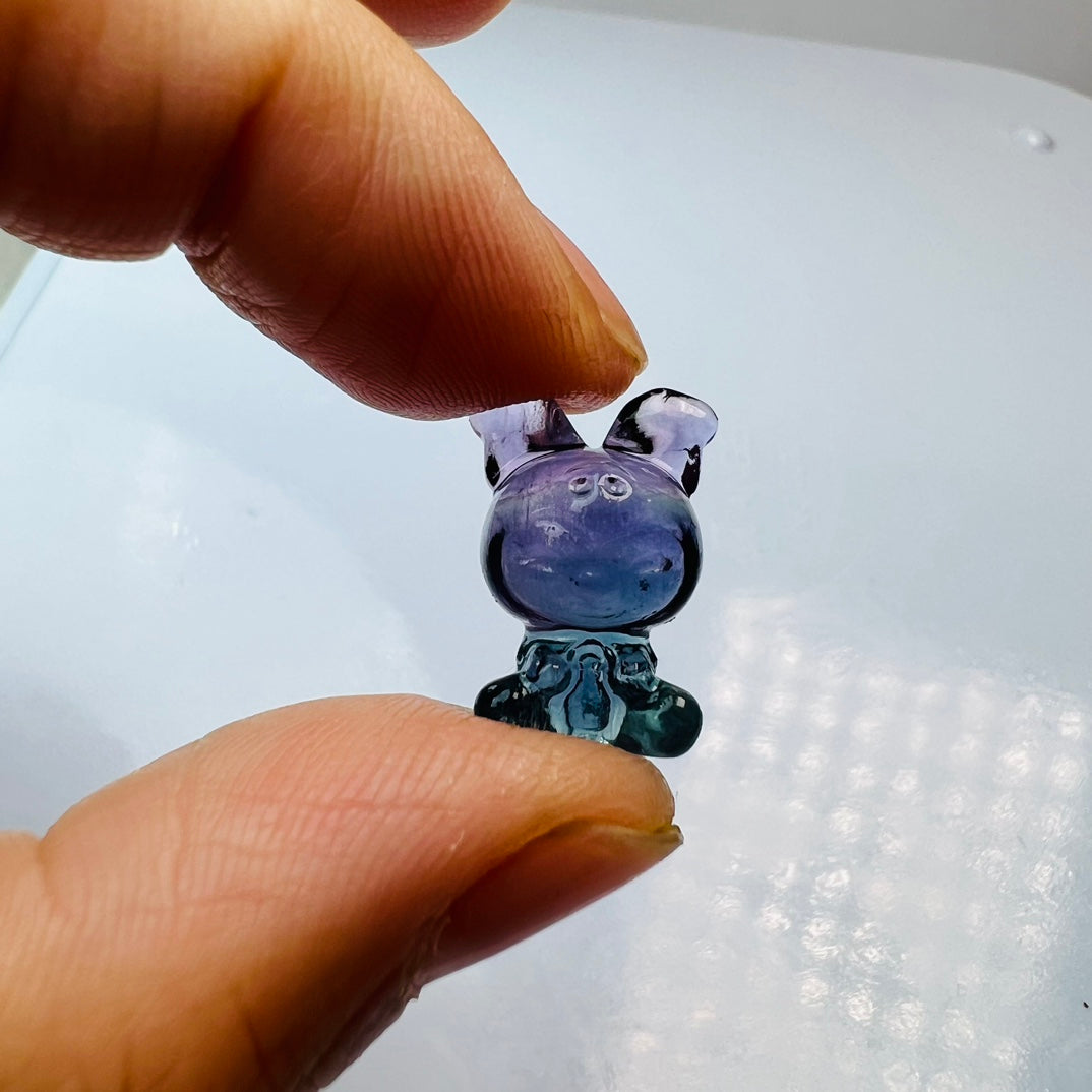 Mini Fluorite Sanrio Kuromi Carving Gemstone carving crystal carving