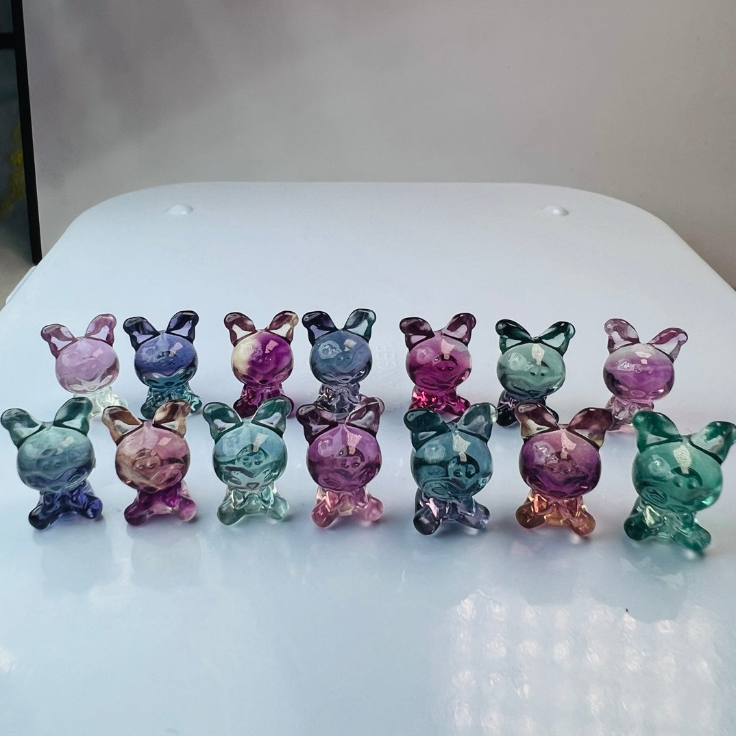 Mini Fluorite Sanrio Kuromi Carving Gemstone carving crystal carving