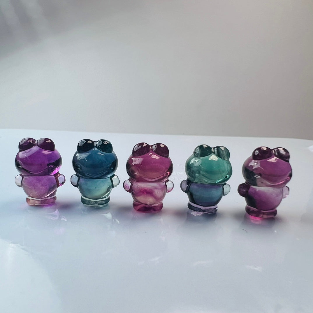 Mini Fluorite Sanrio Keroppi Carving Gemstone carving crystal carving