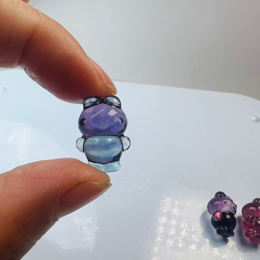 Mini Fluorite Sanrio Keroppi Carving Gemstone carving crystal carving