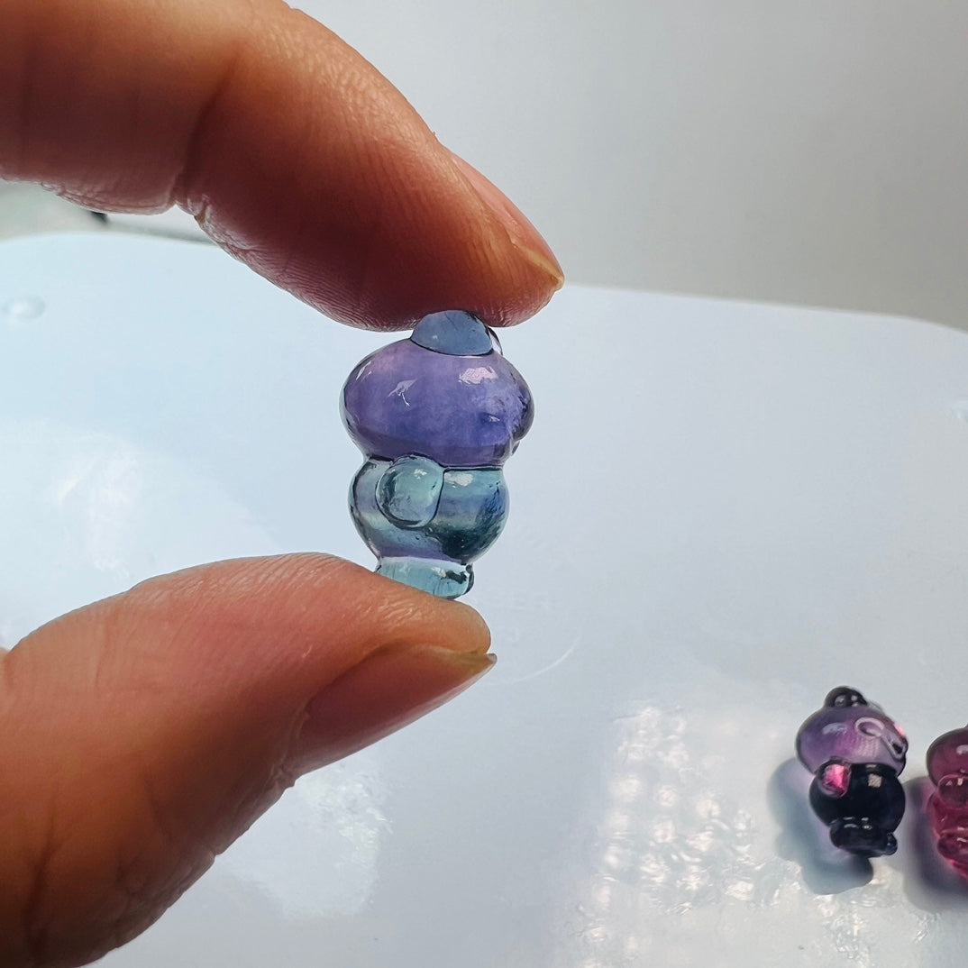 Mini Fluorite Sanrio Keroppi Carving Gemstone carving crystal carving