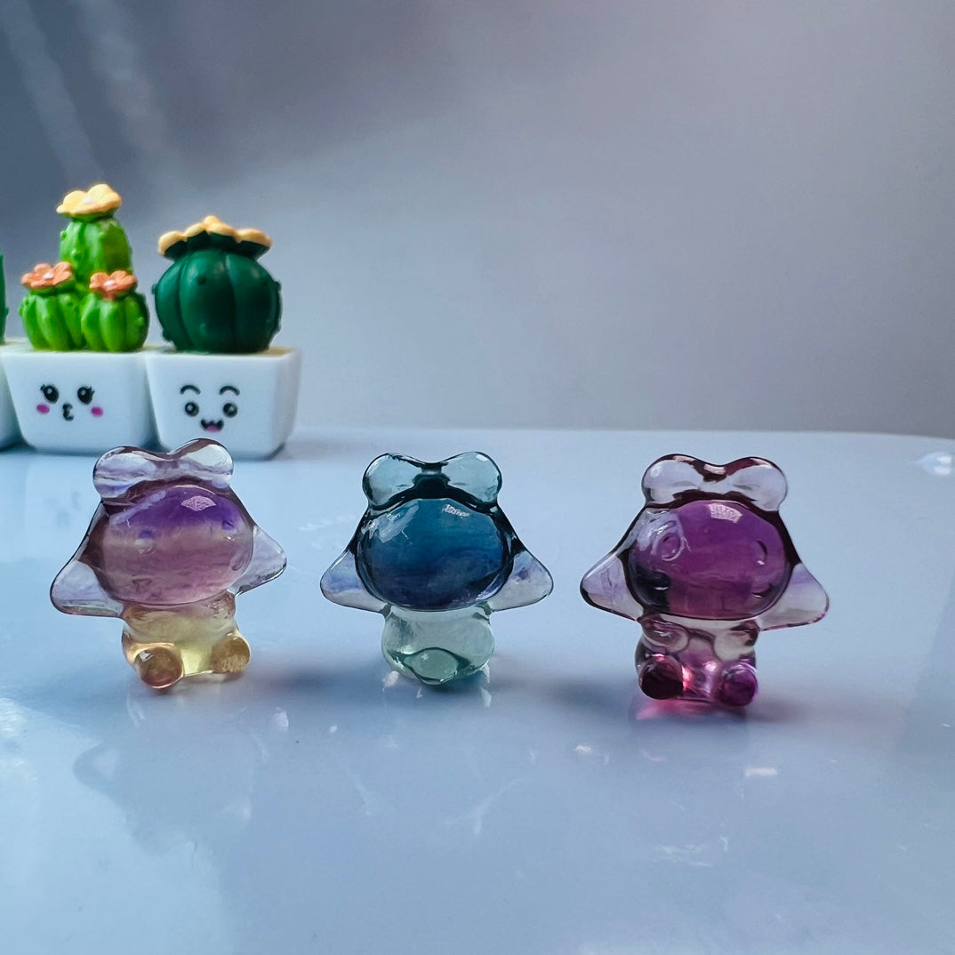 Mini Fluorite Sanrio Cinnamoroll Carving Gemstone carving crystal carving