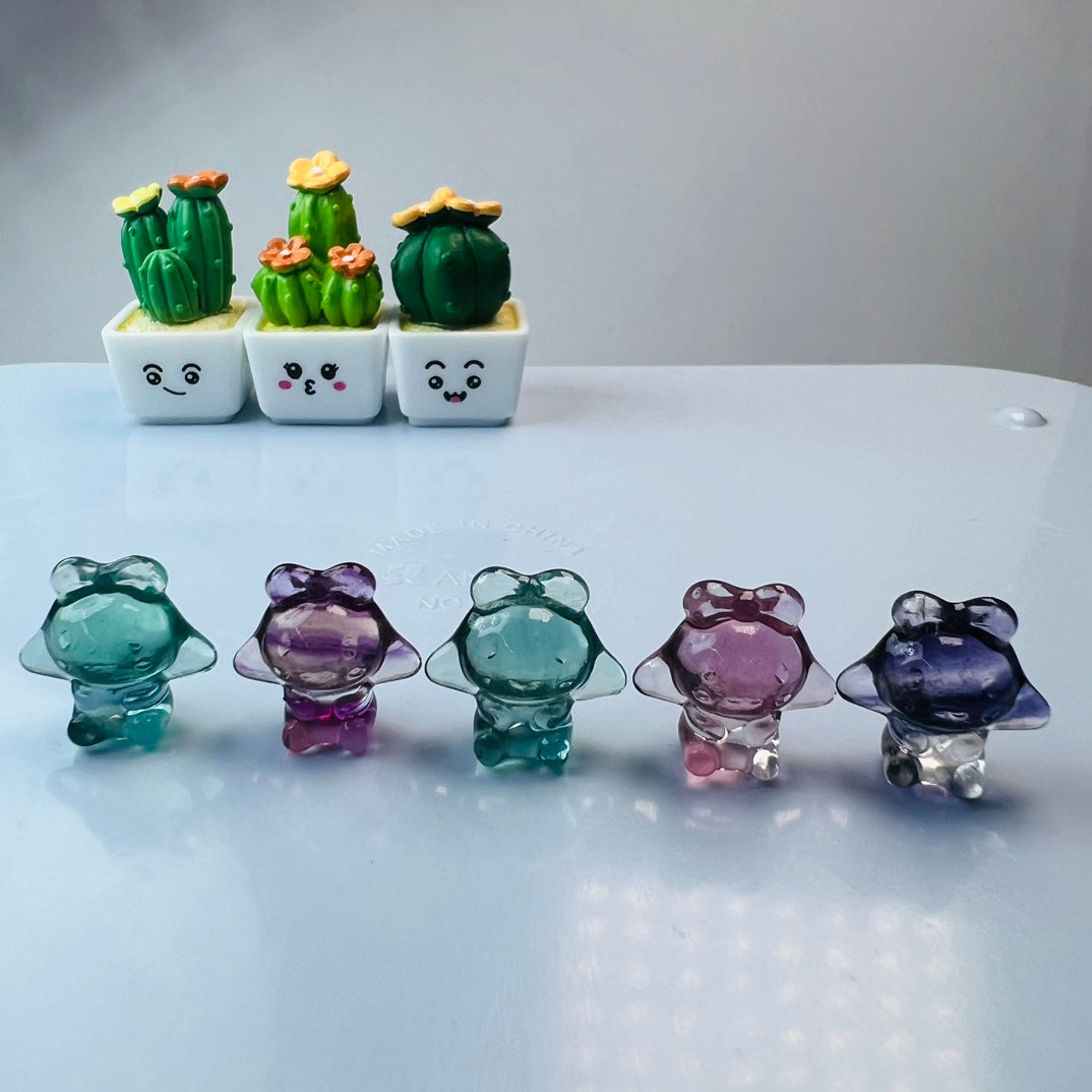 Mini Fluorite Sanrio Cinnamoroll Carving Gemstone carving crystal carving