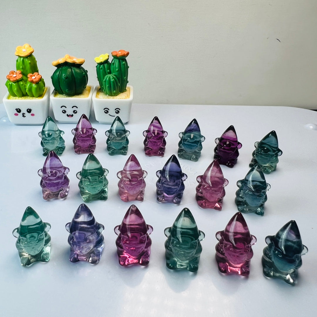 Mini Fluorite dwarf Carving Gemstone carving crystal carving